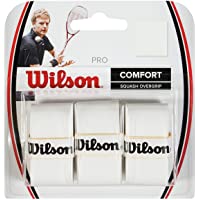 Wilson Pro Overgrip Empuñaduras de de Squash y Repuesto- 3 Unidades- Unisex- Blanco
